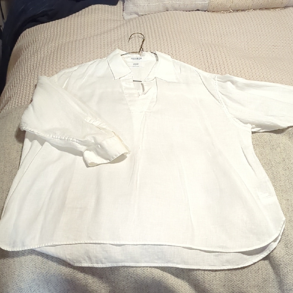 Women's White Linen Shirt/Blouse